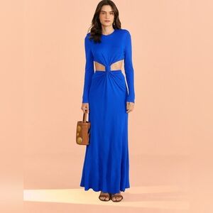 Farm Río Anthropologie Blue Knot Out Maxi Dress